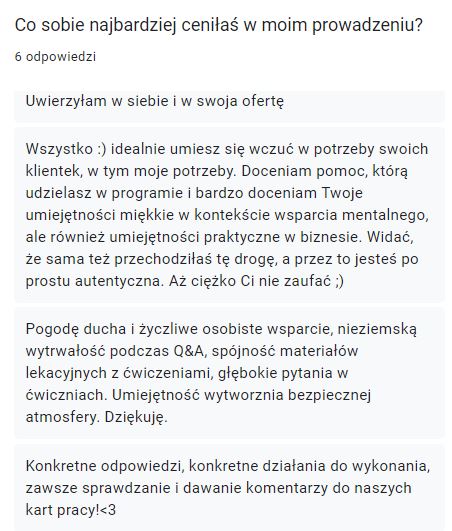 Screen opinii 01 o współpracy z Justyną Stańską