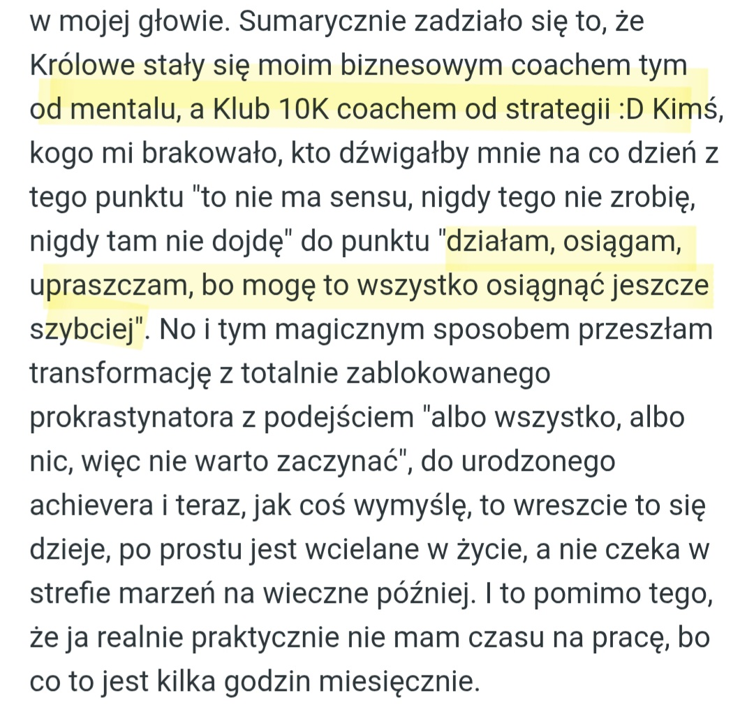 Screen opinii 01 o współpracy z Justyną Stańską