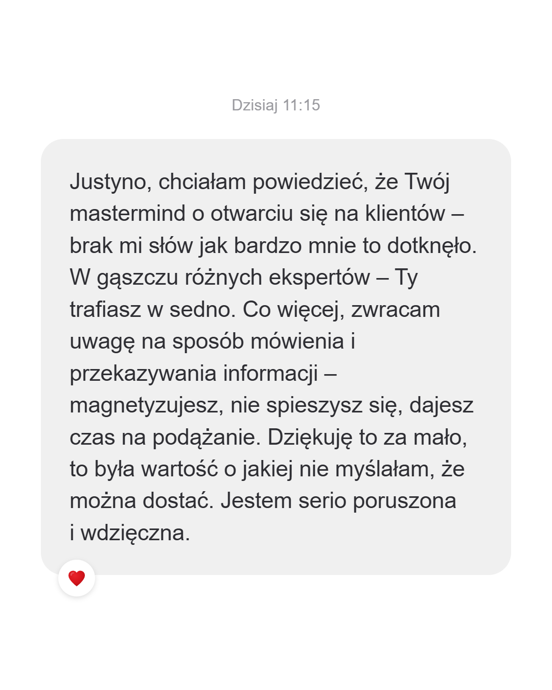 Screen opinii 02 o współpracy z Justyną Stańską